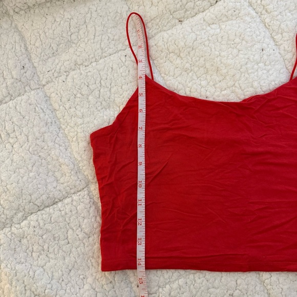Garage Red Spaghetti-Strap Crop Tank - Picture 3 of 6